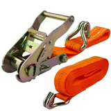 MCS Cargo Security Spanngurt mit Ratsche 6m x 35mm orange, Zurrkraft bis 2000kg,