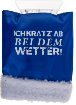 Eiskratzer mit Handschuh 27x15cm "Ich kratz' ab bei dem Wetter" blau