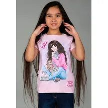 TopModel T-Shirt »TOPModel« mit romantischem, großem Frontmotiv, rosa