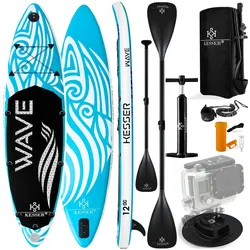 KESSER® Aufblasbares SUP Board Set Stand Up Paddle Board Premium Surfboard Wassersport   6 Zoll Dick    Komplettes Zubehör   130kg