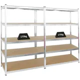 Proregal Mega Deal 2x Kellerregal Gorilla HxBxT 180 x 120 x 60 cm Fachlast 175 kg Verzinkt