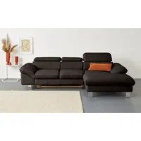 COTTA Ecksofa, Kopfteilverstellung, optional Schlaffunktion & Bettkasten braun