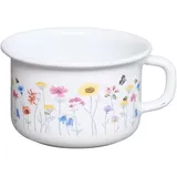 RIESS Riess, Kaffeeschale 10cm, 0.4L, FLORA, Emaille, LBH 10,1x10,1x11,6cm, Bodendurchmesser 7,5cm, Gewicht 0,227kg