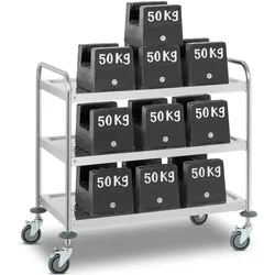 Royal Catering Servierwagen - Edelstahl - 3 Borde - Ablagen: 90 x 50 cm - 500 kg -