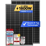 Solakon® Solarmodul 450W Bifazial Glas-Glas N-Type – Full Black PV Modul 40V für Balkonkraftwerk (4 Stück)