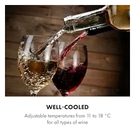 Klarstein Bellevin 8 Uno Weinkühlschrank 23 Liter 11-18°C SingleZone