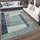 Paco Home In- Outdoor Terrassen Teppich Geometrisches Design Pastell Türkis Grau Creme, Grösse:60x100 cm