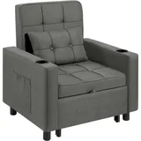 Woltu Schlafsessel, Dunkelgrau, Textil, Rechteckig, 87x99.5x79.5 cm, Wohnzimmer, Sessel, Schlafsessel