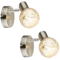 GLOBO LIGHTING Wandleuchte, Leuchtmittel nicht inklusive, Wandstrahler Wandlampe Silber