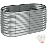 Tectake Flormma Hochbeet 160 x 80 x 80 cm Silber