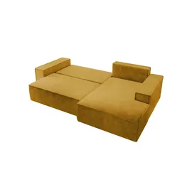 Selsey Farese – Ecksofa mit Schlaffunktion und Stauraum, Senfgelb, rechts