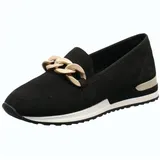 REMONTE Slipper Slipper Veloursleder - Schwarz