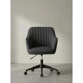 KADIMA DESIGN Retro Drehstuhl Maria Polyester grau