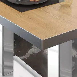 GGM Möbel Bistrotisch 110 x 60 x 75 cm Eiche/Edelstahl