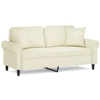 VidaXL 2-Sitzer-Sofa mit Zierkissen Creme 140 cm Samt