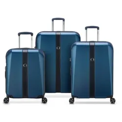 Delsey Paris Promenade Hard 2.0 4 Rollen Kofferset 3-teilig  blau