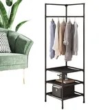 Generisch Eckgarderobe,Eckgarderobe - Eckgarderobe aus Metall,Mehrzweck-Schuhregal, Eckregal für Flur, Waschküche, Schlafzimmer