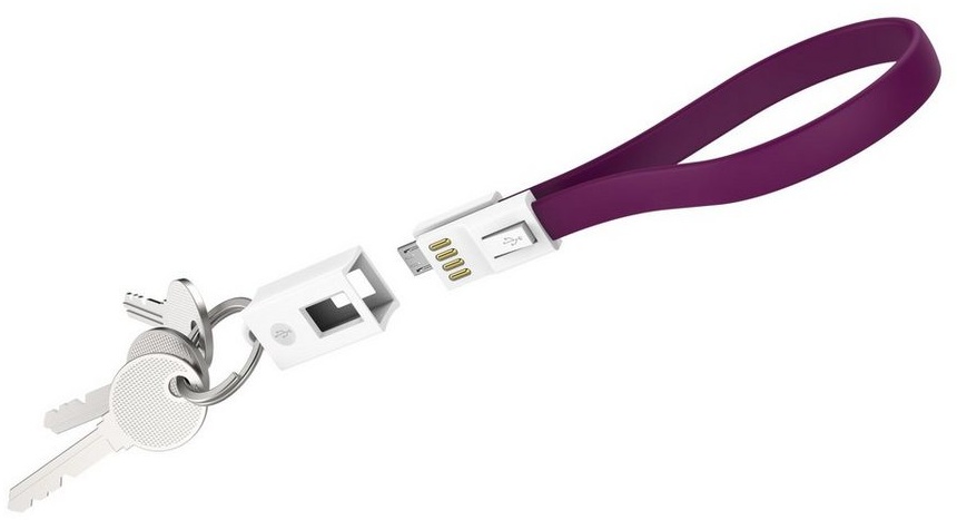 XLAYER Kabel Colour Line Key Cable Micro USB 0.2m Smartphone-Kabel, Micro-USB, Micro-USB (20.00 cm) blau|lila