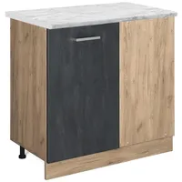Vicco Eckunterschrank R-Line 86 x 46 x 81,5 cm Schwarz