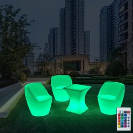 Eurotondisplay LED Gartenleuchte eckig wiederaufladbar RGBW mit Fernbedienung