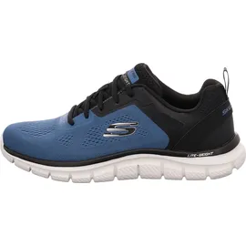 SKECHERS Track Broader Sneakers,Sports Shoes, Blaues Netzgewebe, PU-Rand, schwarzer Rand, 47.5 EU