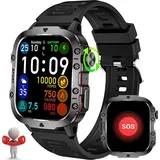 Smartwatch Herren Damen 1,96 Zoll HD Smartwatch Damen mit Telefonfunktion, Smartwatch Fitnessuhr 113+ Sportmodi, IP68 Wasserdicht