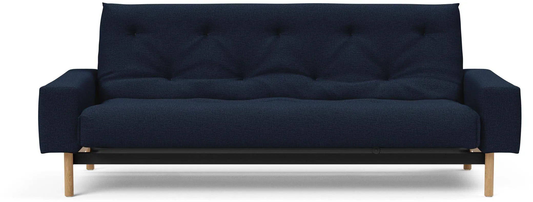 Schlafsofa INNOVATION LIVING TM "MIMER hochwertige Schlaffunktion, aktuelles Design und extra Komfort" Sofas Gr. T: 100cm, Struktur grob MIXED DANCE, blau (blau 528 mixed dance) Taschenfederkernmatratze, Breite Liegefläche 140 cm