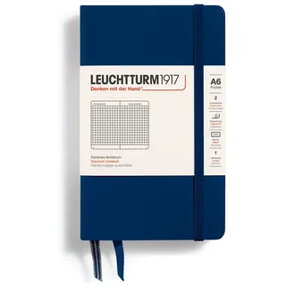 Leuchtturm1917 342919 Notizbuch (A6), Hardcover, 187 Seiten, Marine, Kariert