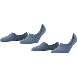 Burlington Damen Füßlinge, Multipack - Everyday IN, Anti-Slip Heel, einfarbig Blau 35-36