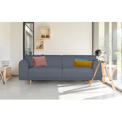 3-Sitzer ANDAS "Maroon", blau, B:236cm H:82cm T:96cm, Struktur grob ( 100% POLYPROPYLEN, Struktur fein ( 100% Polyester), Struktur (100% Polyester), Sofas, in skandinavischem Design, mit losen Kissen