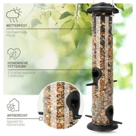 wildtier liebe wildtier Futtersäule für Samen, Körner & Kerne 38cm, Schwarz