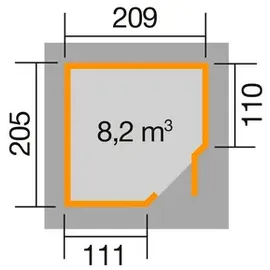 Weka Gartenhaus 229 A 2,09 x 2,05 m schwedenrot