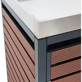 Mendler Mülltonnenverkleidung HWC-K14 124 x 134 x 84 cm walnuss