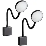 sebson LED Steckdosenlampe dimmbar schwarz - 2er Set - Leuchte für die Steckdose 4W, Steckerleuchte flexibel neutralweiß 4000K, Leselampe, Nachtlicht