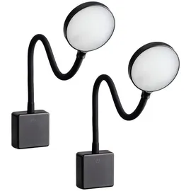 sebson LED Steckdosenlampe dimmbar schwarz - 2er Set - Leuchte für die Steckdose 4W, Steckerleuchte flexibel neutralweiß 4000K, Leselampe, Nachtlicht