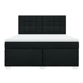 vidaXL Boxspringbett mit Matratze Schwarz 180x200 cm Stoff