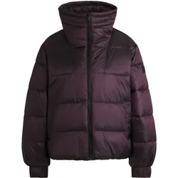 Outdoorjacke BOSS ORANGE "Padina Premium Damenmode", Damen, Gr. 40, lila (open lila 552), Web, Obermaterial: 100% Polyamid, unifarben, casual, regular fit hüftlang, Langarm, Jacken, mit gefüttertem Kragen