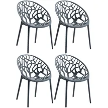 TPFLiving Holle Besucherstuhl 59 x 60 x 80 cm anthrazit 4 St.