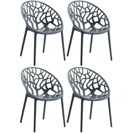 TPFLiving Holle Besucherstuhl 59 x 60 x 80 cm anthrazit 4 St.