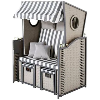 My Flair Strandkorb »Marine«, 2-Sitzer grau