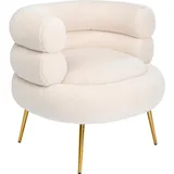 Kare-Design Cocktailsessel, Creme, Metall, 74x77x73 cm, Wohnzimmer, Sessel, Cocktailsessel