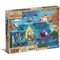 CLEMENTONI 39664 The Maps-Disney Little Mermaid-Puzzle 1000 Teile für Erwachsene und Kinder ab 10 Jahre, Mehrfarbig, Medium Medium, 1000 pezzi