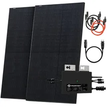 solarway Solarway® 1000W Balkonkraftwerk 800W komplett Steckdose - neuester 800 Watt Wechselrichter - Solaranlage Komplettset - 500W Solarmodule & Envertech & Zubehör