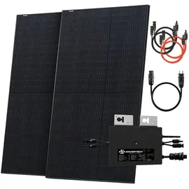 solarway Solarway® 1000W Balkonkraftwerk 800W komplett Steckdose - neuester 800 Watt Wechselrichter - Solaranlage Komplettset - 500W Solarmodule & Envertech & Zubehör