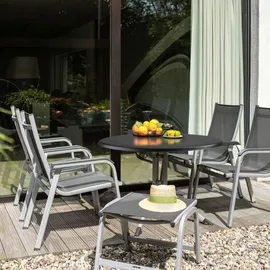 Kettler Klapptisch Ø 70 x 74 cm Silber/Anthrazit