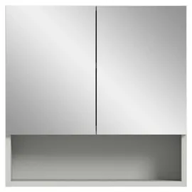 VCM Spiegelschrank Holzwerkstoff, 2 Fächer, 55x55x17 cm Badezimmer, Badezimmerspiegel, Spiegelschränke