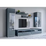 INOSIGN »India,Breite 245cm moderne Mediawand ohne Beleuchtung«, Anbauwand (Set,5-St, 1xVitrine,1xHängevitrine,1TV-Schrank,2xWandregal)