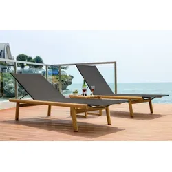Traditional Teak Set Carmen, Maxima - Das Set besteht aus: 2 x Sonnenliege Carmen, 1 x Kaffeetisch Maxima 40 x 40 cm.