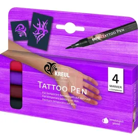 Kreul Tattoo Pen 4 St. abwaschbar/Rot/Schwarz