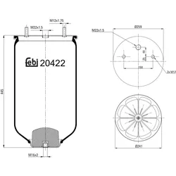 FEBI BILSTEIN Federbalg, Luftfederung 20422 4284300600,3229002900,3229002900S1